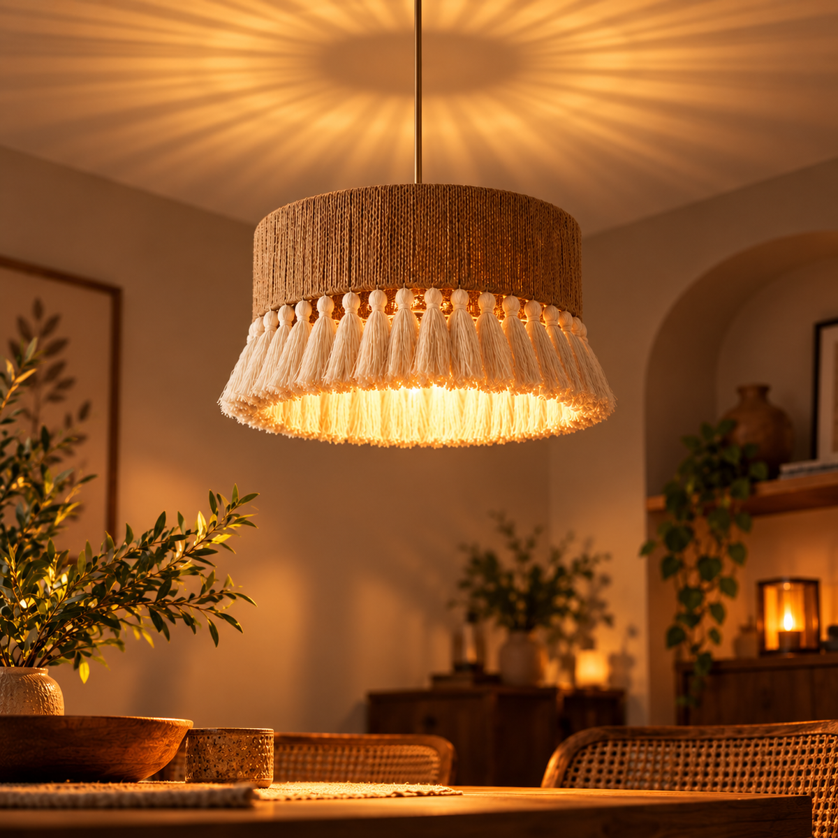 Jute ceiling lights for livingroom
