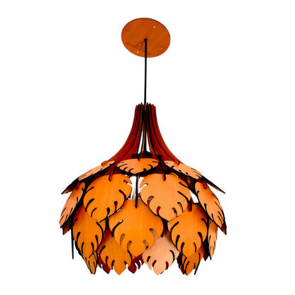 Woodiography wooden chandelier ASPEN LEAVES