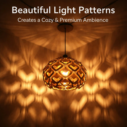 Wooden Lotus Heart Modern Pendant Light for Living Room & Entryway | Woodiography