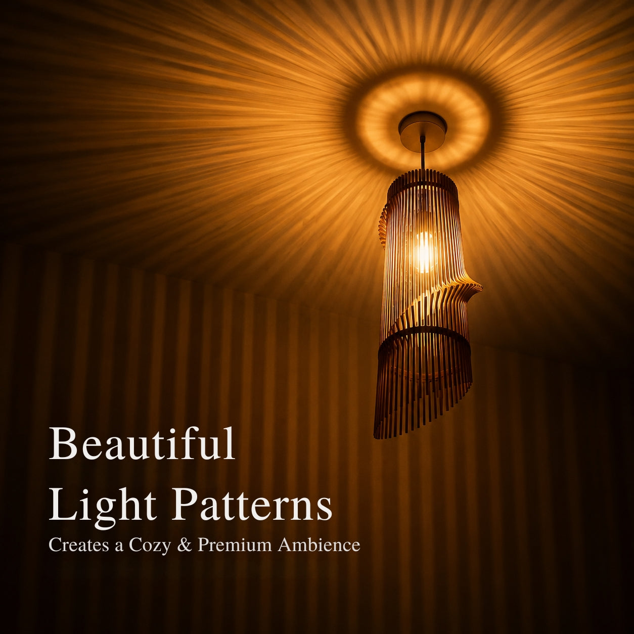 Spiral wooden lamp