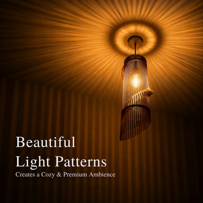 Spiral wooden lamp