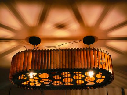 Wooden Lumora chandelier for leaving room hotel and restaurant | Woodiography