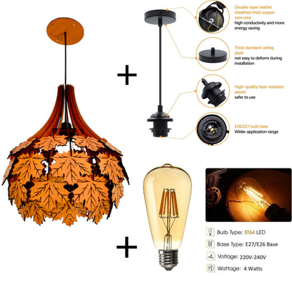 Woodiography wooden chandelier MAPLE LEAVES