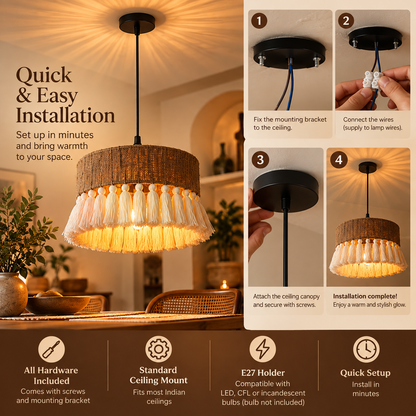 Jute ceiling lights for livingroom