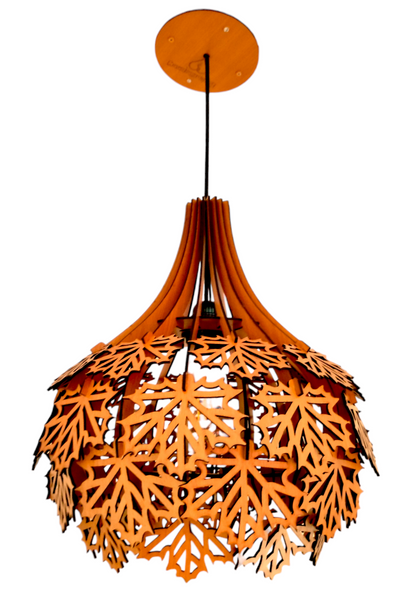 Woodiography wooden chandelier MAPLE LEAVES HOLLOW