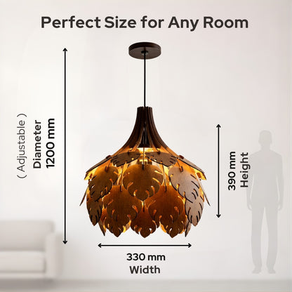 Modern Wooden Leafe Pendant Light for Living Room & Entryway | Woodiography