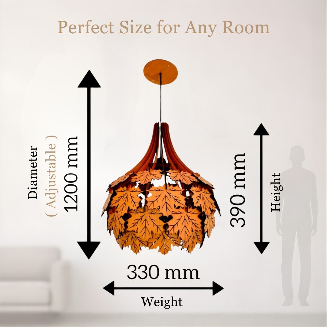 Modern Wooden Maple Pendant Light for Living Room & Entryway | Woodiography