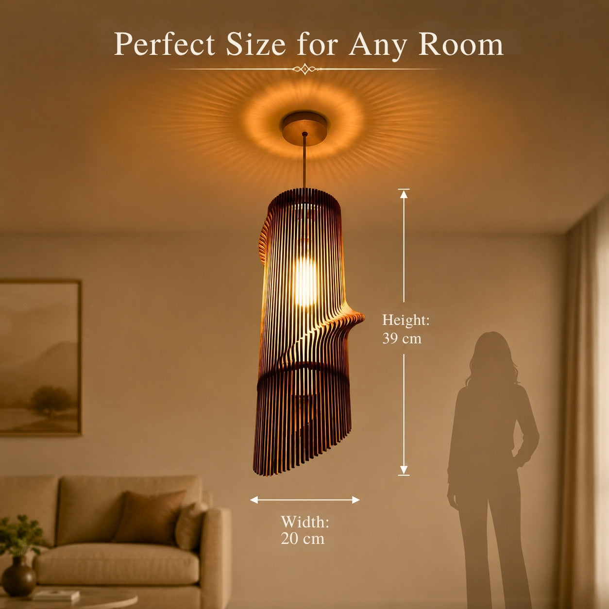 Spiral wooden lamp