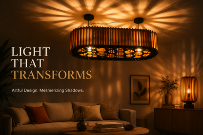 Wooden Lumora chandelier for leaving room hotel and restaurant | Woodiography
