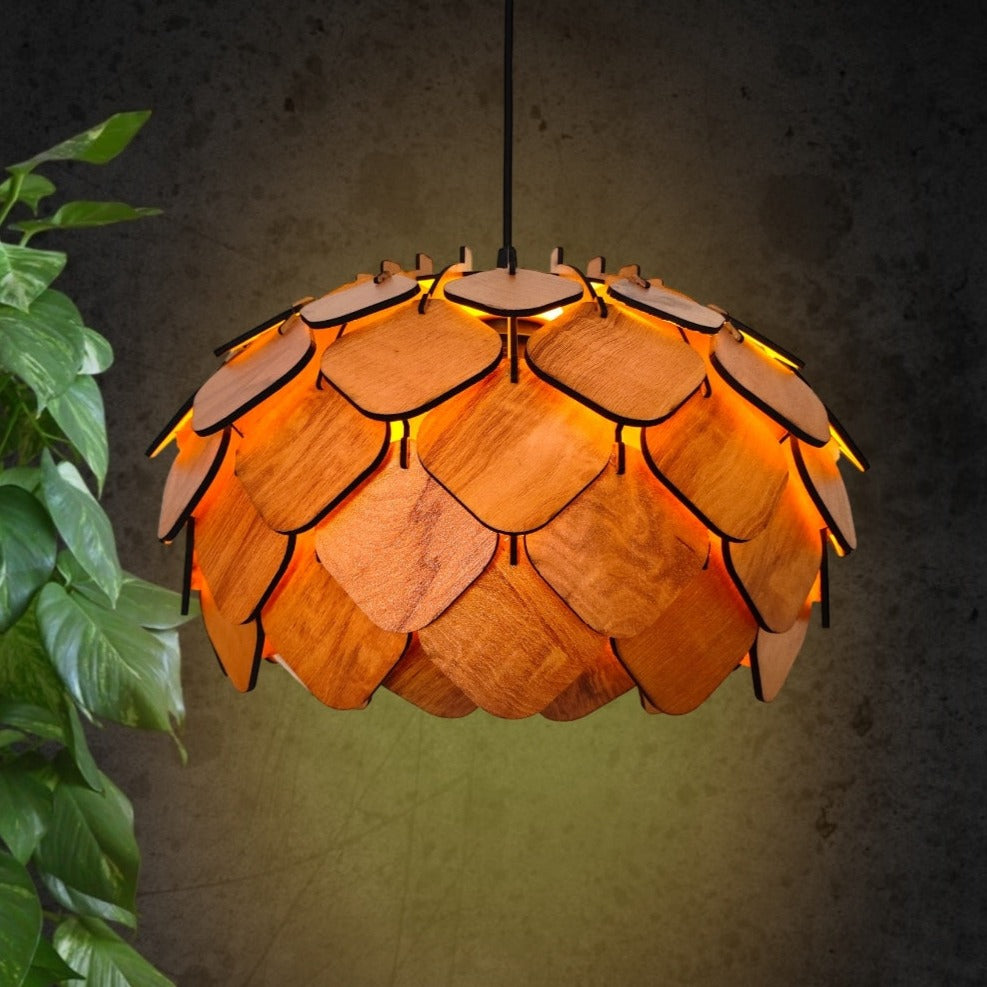 Woodiography wooden chandelier lotus LARGE