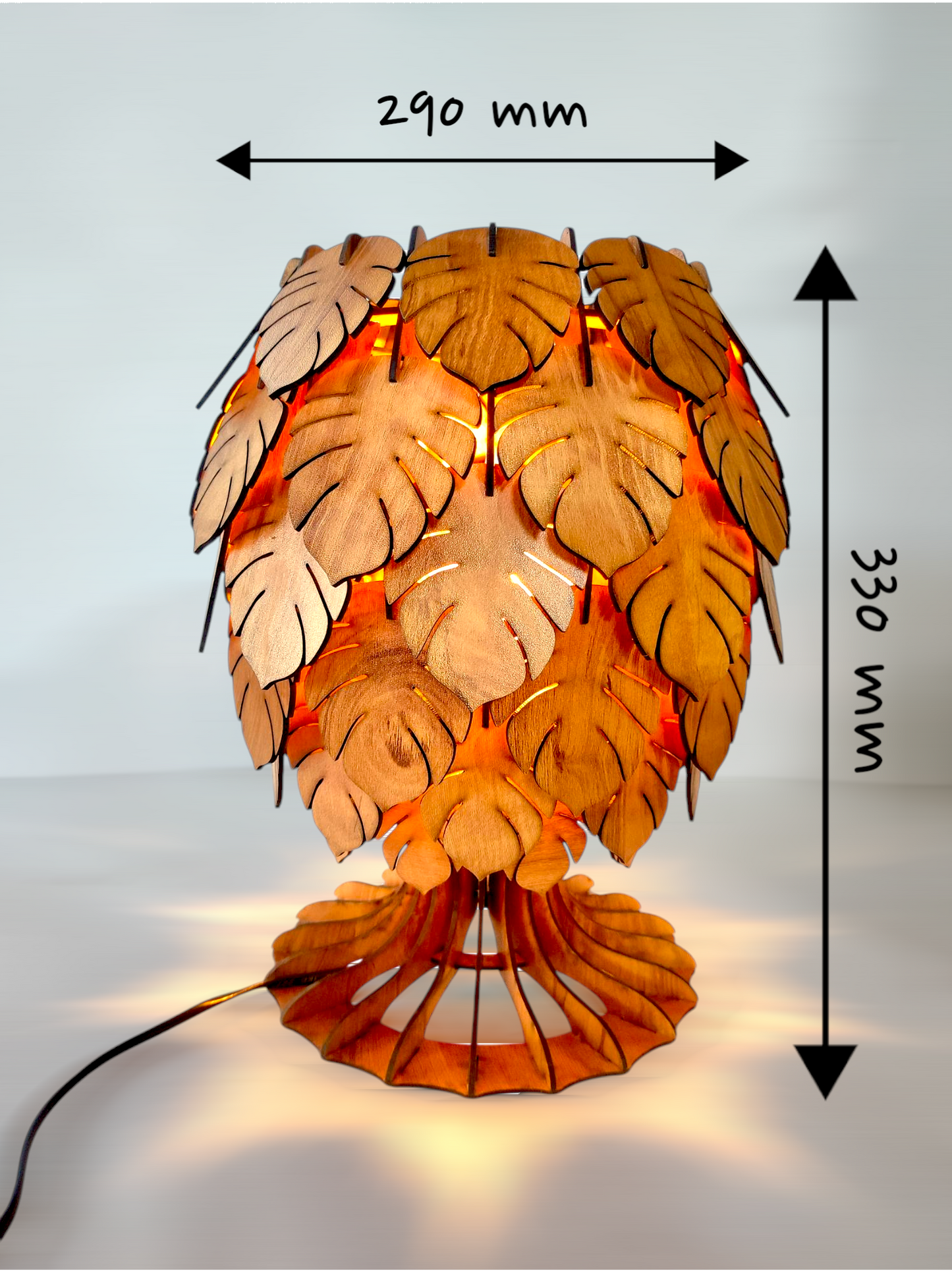 woodiography Handcrafted Wooden Table Lamp pineapple shape for bedroom, side table and home decoration