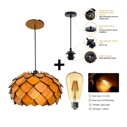 Woodiography wooden chandelier lotus LARGE