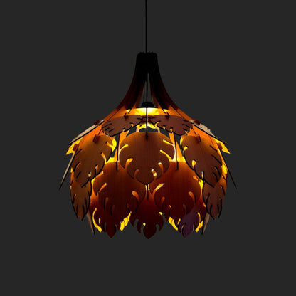 Woodiography wooden chandelier ASPEN LEAVES