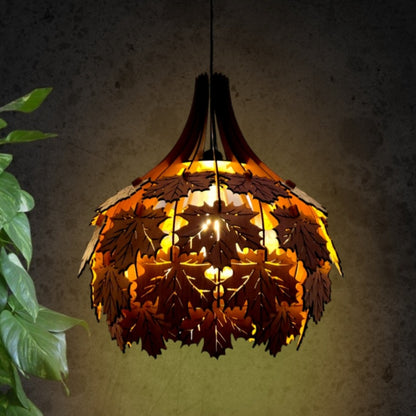 Woodiography wooden chandelier MAPLE LEAVES