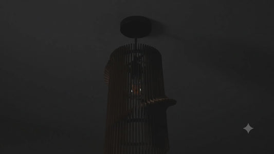 Spiral wooden lamp
