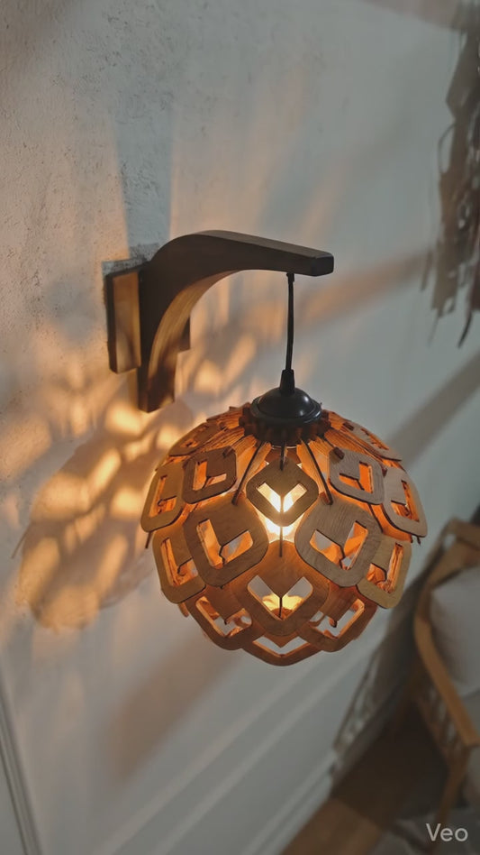 Lotus — Handcrafted Wooden Wall Light