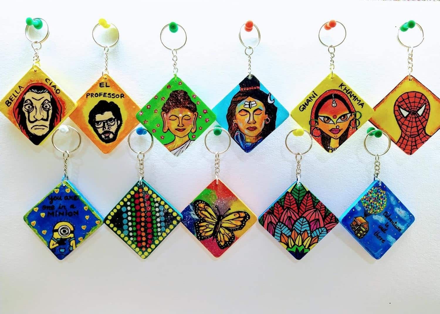 Woodiography DIY MDF Key Chain for Art and Craft 2x2 inch 2.5 mm Thickness Set of 20 Plain Square Shaped for Painting, Decoupage, Resin Art Work & Decoration