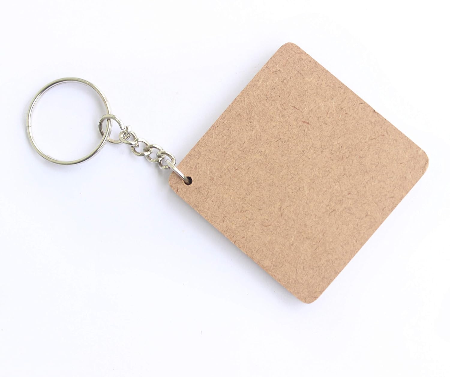 Woodiography DIY MDF Key Chain for Art and Craft 2x2 inch 2.5 mm Thickness Set of 20 Plain Square Shaped for Painting, Decoupage, Resin Art Work & Decoration
