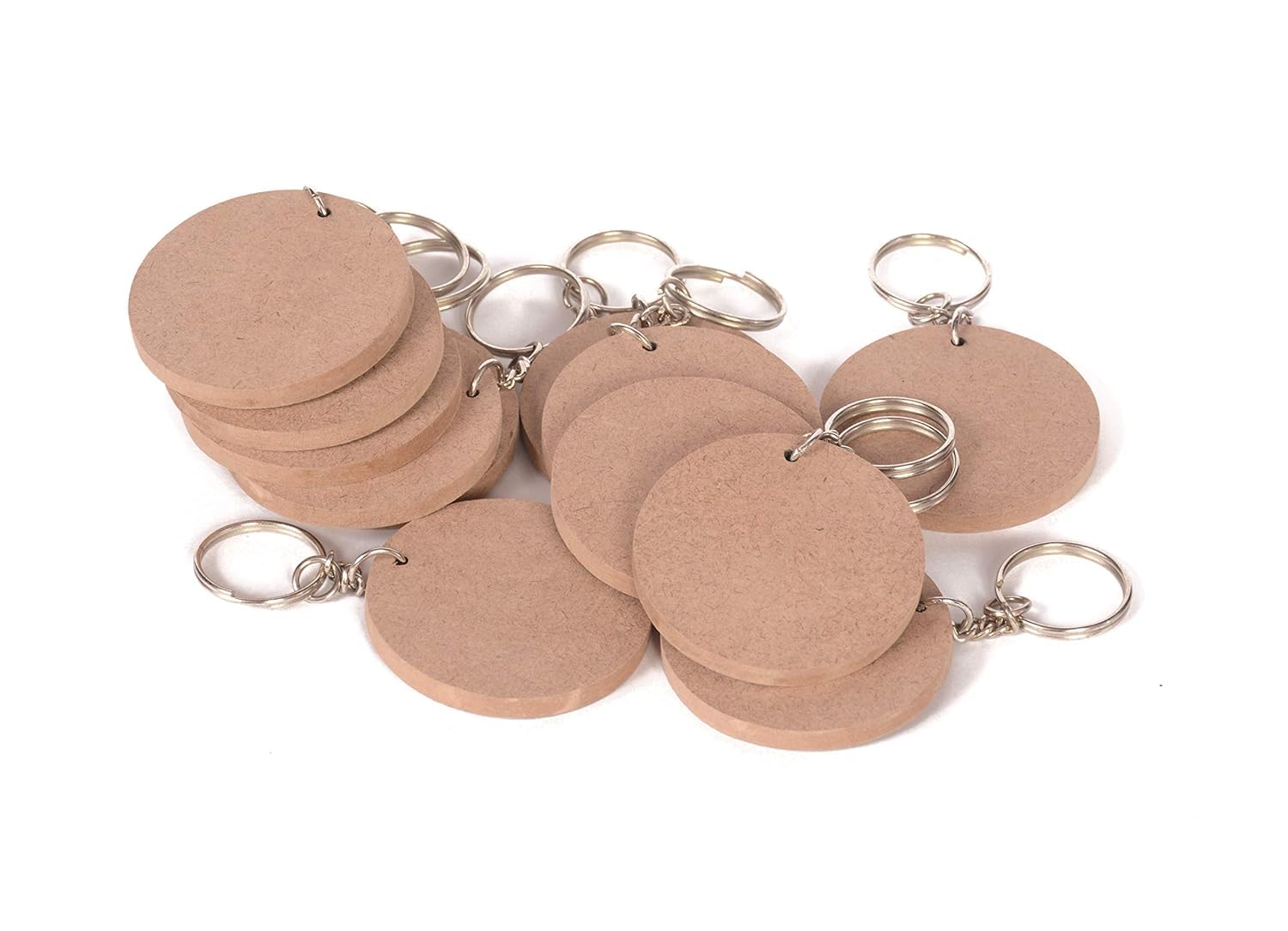 Woodiography DIY MDF Keychain Round 2inchX2inch 2.5 mm Thickness Craft Material Circle-Shaped for Painting, Decoupage, Resin Art Work & Decoration - Set of 20