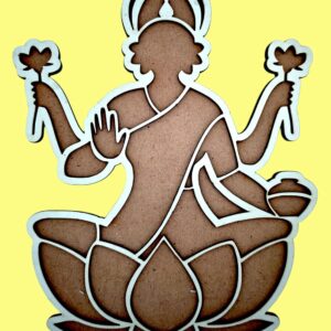 Woodiography Lakshmi Lotus MDF Rangoli, 21 cm x 28 cm, 5 mm Thickness, Traditional Rangoli Design for Diwali