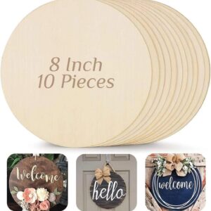 Woodiography MDF Board Craft Discs, 8 inch x 8 inch, 2.5 mm Thickness, Set of 10, Round for lippan Art Mandala Art and resinart.