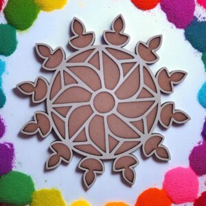Woodiography MDF Rangoli Decorative diwali Artand decoration, 11 x 11 inch, 5mm Thickness