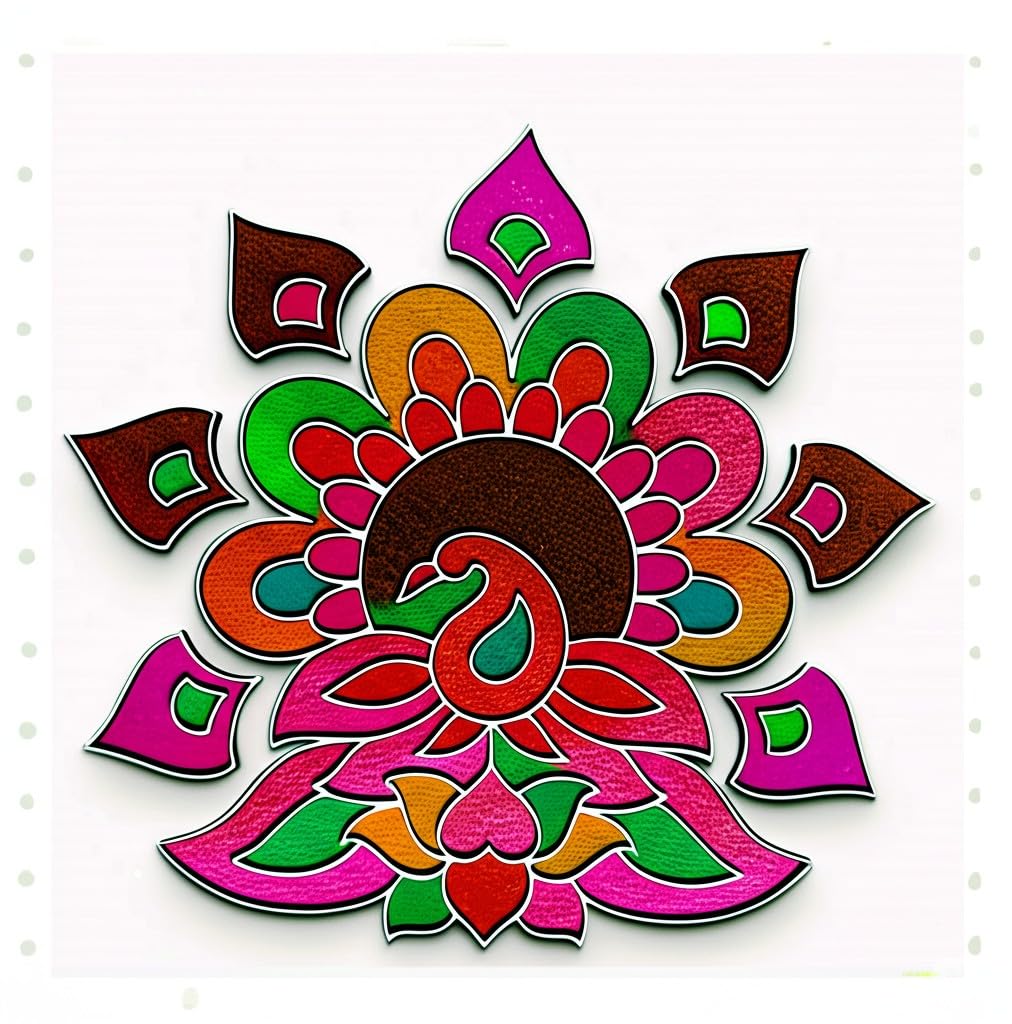 Woodiography MDF Rangoli Peacock Design, 40 cm Decorative mdf rangoli, 5 mm Thickness, Traditional Home Decor