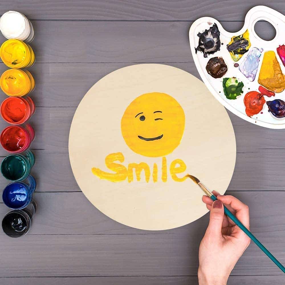 Woodiography MDF Round Craft Boards, 15.24 cm Diameter, 2.5 mm Thickness, Pack of 6