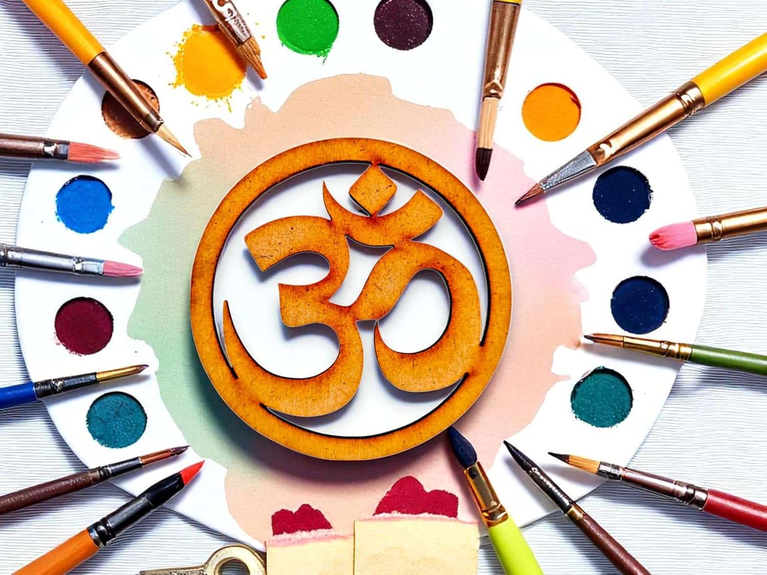 Woodiography Om Symbol MDF Craft Items, 76mm Round Shape, Pack of 25, for Art and Painting