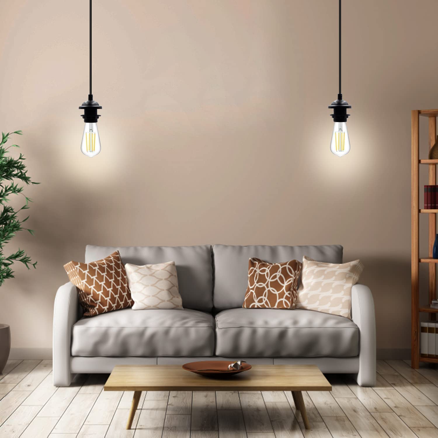 woodiography Pendant lamp Holder, Wooden Ceiling lamp, Wooden Hanging lamp handicrafted Home decore Chandelier Light (DIY Holder)