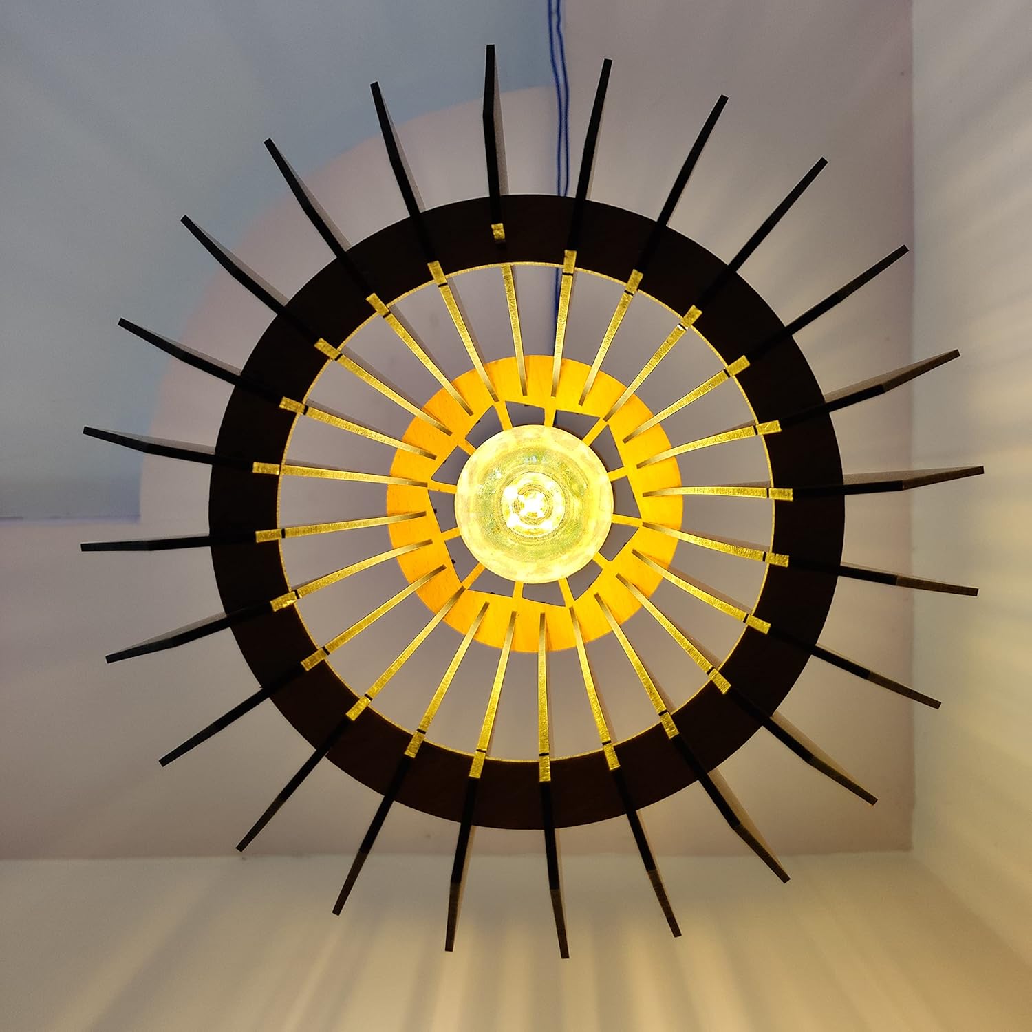 woodiography Pendant lamp, Wooden Ceiling lamp, Wooden Hanging lamp handicrafted Home decore