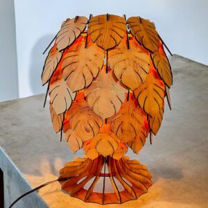 woodiography Table lamp for Bedroom Handcrafted Wooden Table Lamp, Minimalist Lighting for Bedroom, Living Room & Office, Eco-Friendly Desk Lamp, LED Bulb Compatible, Rustic...