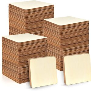 WOODIOGRAPHY Unfinished MDF Square Sheets, 7.6 cm (3 INCH), 50 Pieces, Round Corners, for DIY Arts and Crafts, Coaster, Resin Art, Drawings