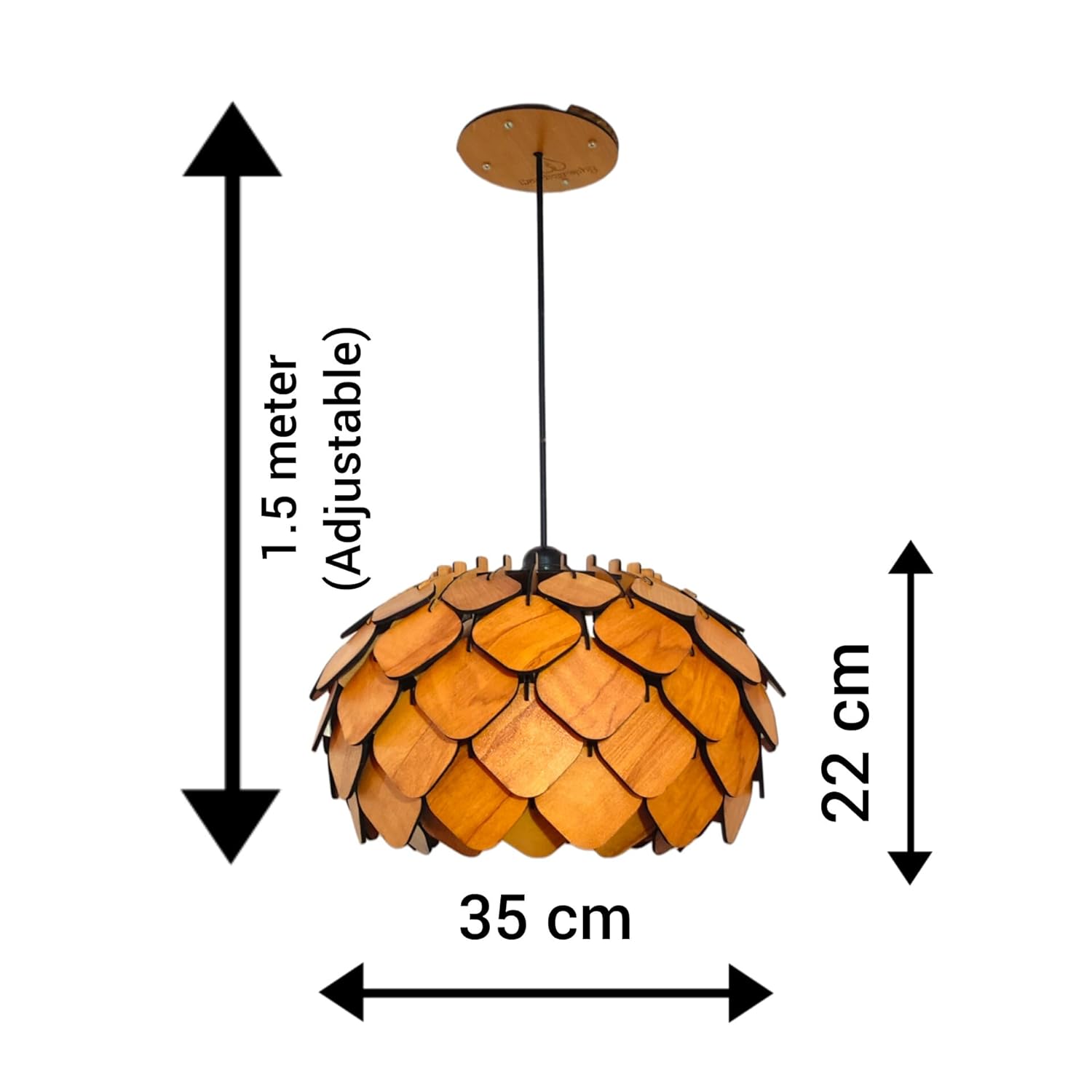 woodiography Wood Pendant lamp, Wooden Ceiling lamp, Wooden Hanging lamp handicrafted Home decore Chandelier Light