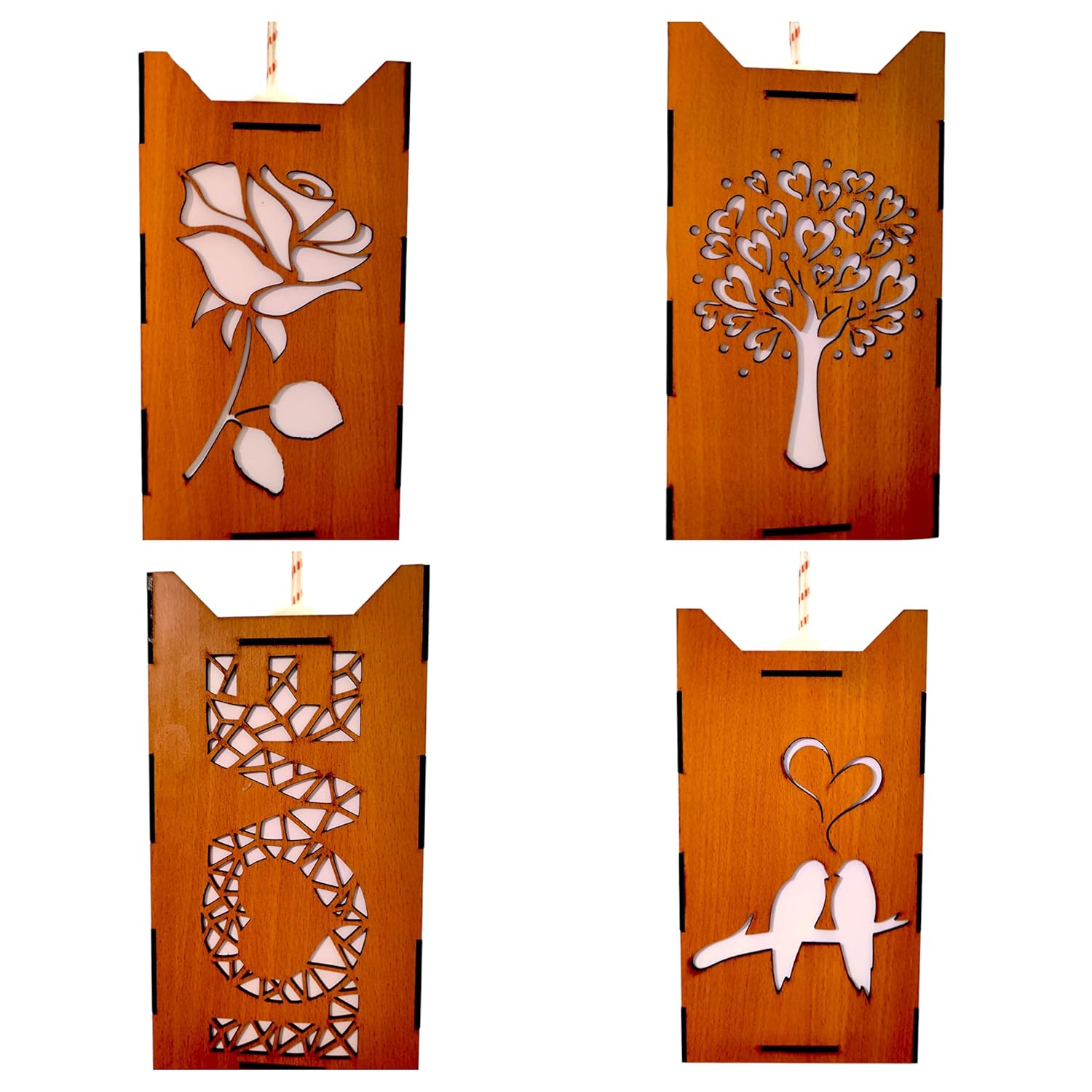 woodiography Wooden Ceiling lamp Pendant lamp Hanging Light for Home Decoration Love Theme