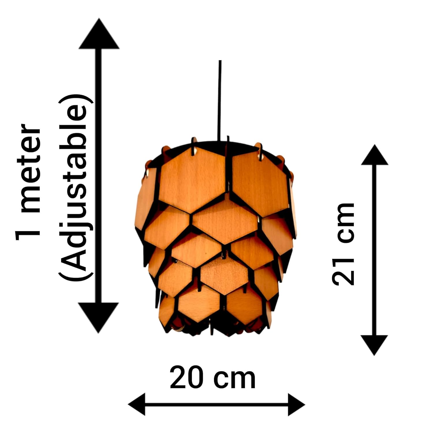 woodiography Wooden Chandelier Hanging Light Wooden Modern Ceiling Pendant Lamp with Adjustable Cord Ceiling Light for Bedroom Living Dining Room