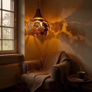 woodiography Wooden Pendant lamp, Ceiling lamp, Wooden Hanging lamp handicrafted Home decore CL004