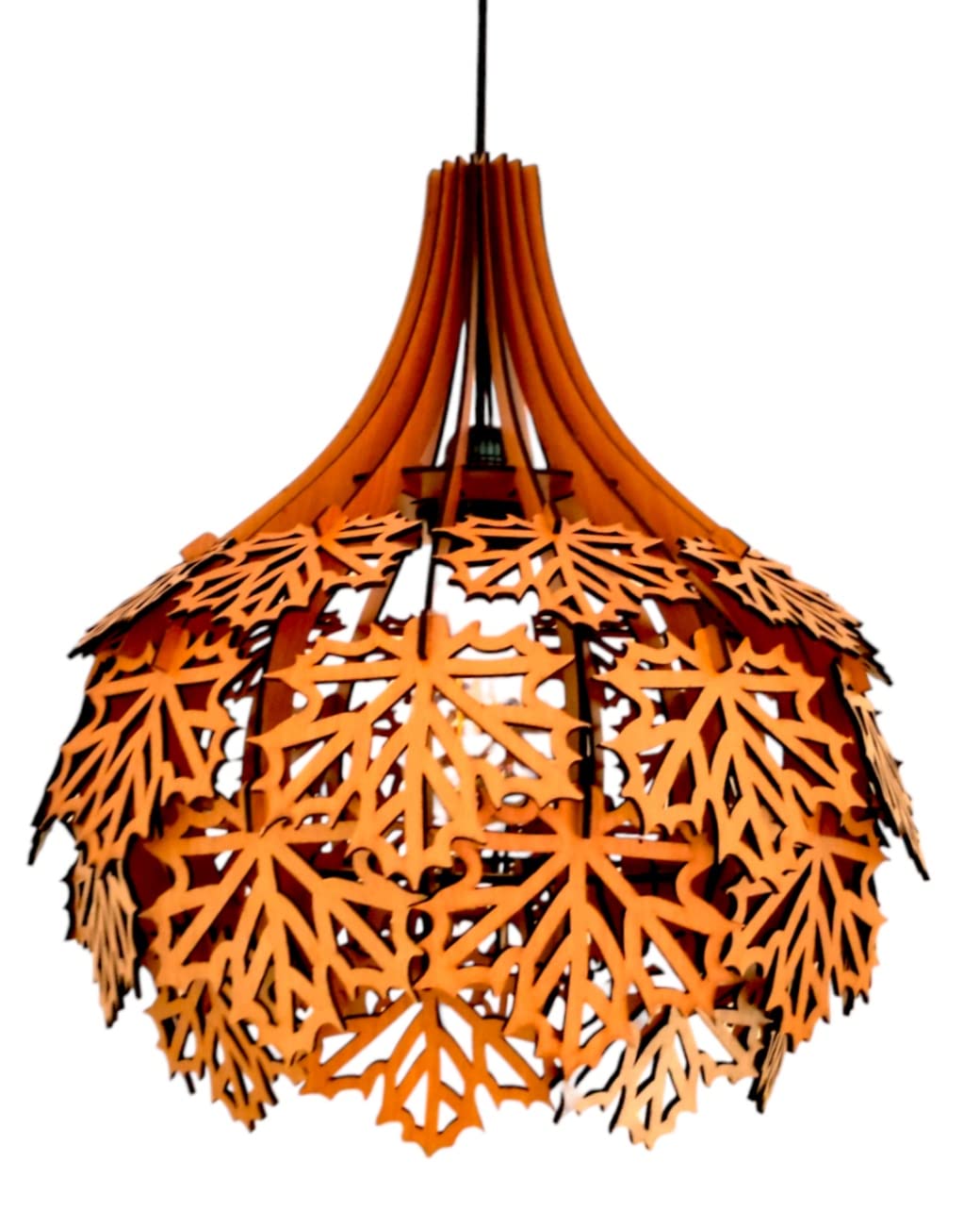 woodiography Wooden Pendant lamp, Ceiling lamp, Wooden Hanging lamp handicrafted Home decore CL005