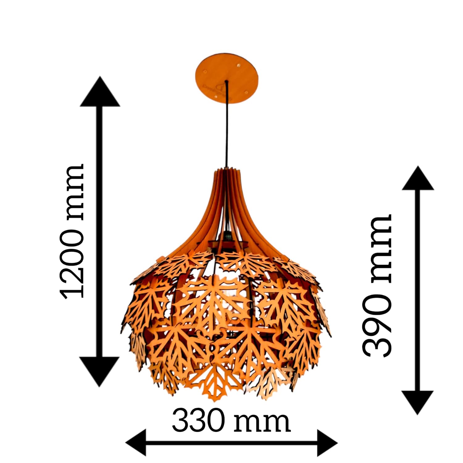 woodiography Wooden Pendant lamp, Ceiling lamp, Wooden Hanging lamp handicrafted Home decore CL005