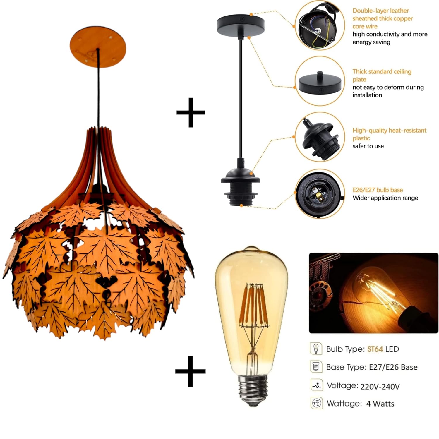 woodiography Wooden Pendant lamp, Ceiling lamp, Wooden Hanging lamp handicrafted Home decore CL004