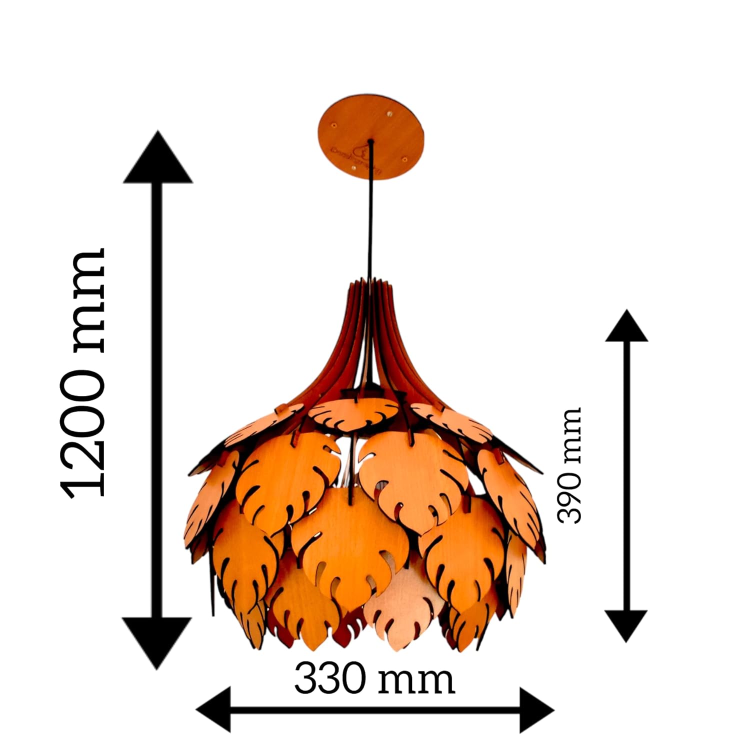 woodiography Wooden Pendant lamp Ceiling lamp Wooden Hanging Light handicrafted Home Decoration